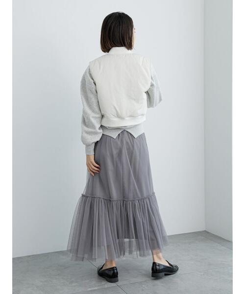 Te chichi（テチチ）の「マルチWAYチュールギャザー切替スカート（スカート・レディース・オフホワイト/グレー/ブラック・F）」の20枚目の写真