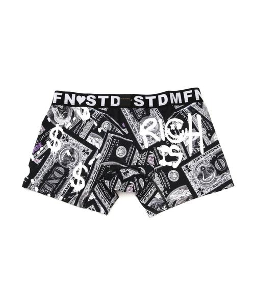STUD MUFFIN（スタッドマフィン）の「STUD MUFFIN/スタッドマフィン/ドルグラフィティ柄アンダーウエア（ボクサーパンツ・メンズ・ブラック/ホワイト・L/XL/M）」の2枚目の写真