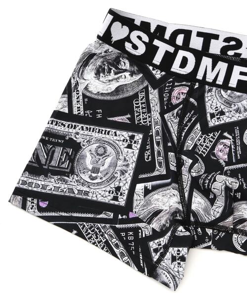 STUD MUFFIN（スタッドマフィン）の「STUD MUFFIN/スタッドマフィン/ドルグラフィティ柄アンダーウエア（ボクサーパンツ・メンズ・ブラック/ホワイト・L/XL/M）」の4枚目の写真