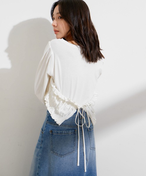 VIS(ビス)の「ドッキングビスチェデザイントップス(Tシャツ/カットソー・レディース・ブラック/オフホワイト/イエロー系その他・FREE)」の15枚目の写真