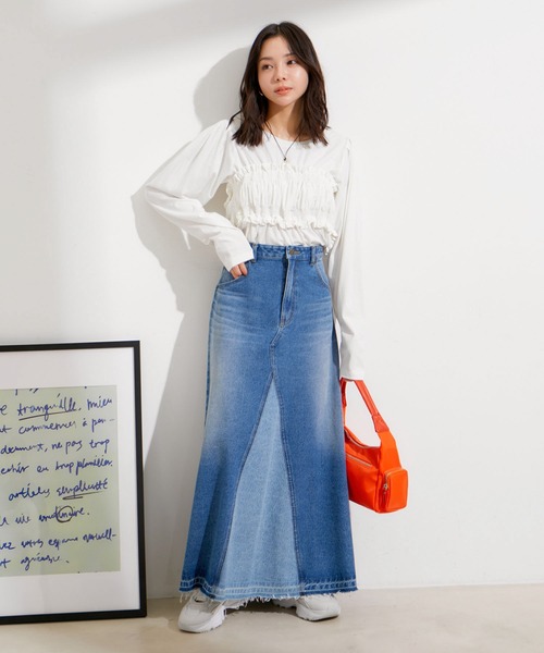 VIS(ビス)の「ドッキングビスチェデザイントップス(Tシャツ/カットソー・レディース・ブラック/オフホワイト/イエロー系その他・FREE)」の17枚目の写真