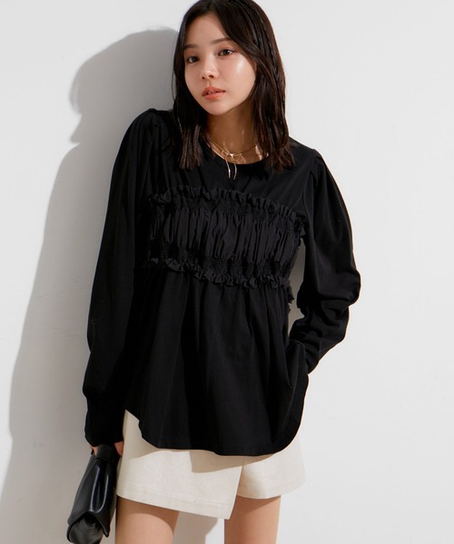 VIS(ビス)の「ドッキングビスチェデザイントップス(Tシャツ/カットソー・レディース・ブラック/オフホワイト/イエロー系その他・FREE)」の19枚目の写真