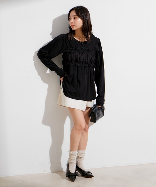VIS(ビス)の「ドッキングビスチェデザイントップス(Tシャツ/カットソー・レディース・ブラック/オフホワイト/イエロー系その他・FREE)」の21枚目の写真