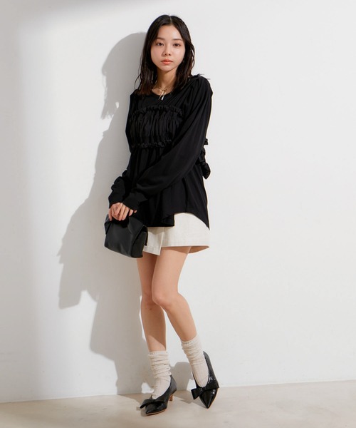 VIS(ビス)の「ドッキングビスチェデザイントップス(Tシャツ/カットソー・レディース・ブラック/オフホワイト/イエロー系その他・FREE)」の22枚目の写真