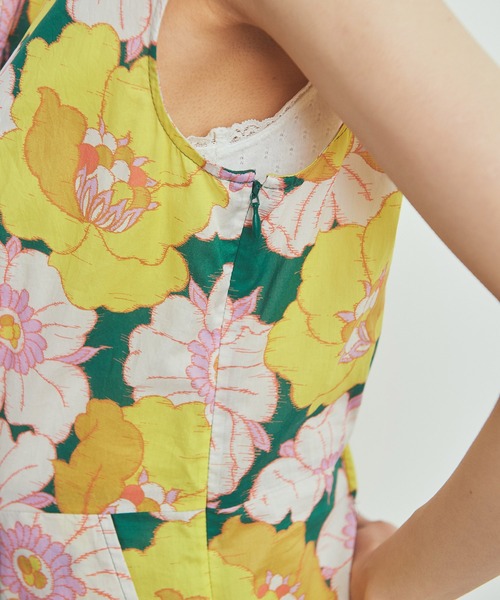 Dot&Stripes CHILD WOMAN(ドットアンドストライプス チャイルドウーマン)の「【WEB別注】リバティ イカット・アネモネ ジャンプスーツ(サロペット/オーバーオール・レディース・グリーン・FREE)」の14枚目の写真