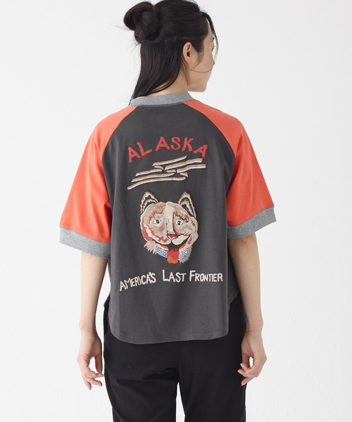 KRIFF MAYER Lady's Collection(クリフメイヤーレディースコレクション)の「ウェットプロテクトゆるT(スーべニア)(Tシャツ/カットソー・レディース・サックスブルー/オレンジ系その他/グレー/オフホワイト/その他5/ネイビー/チャコール/カラフル・LARGE/MEDIUM)」の7枚目の写真