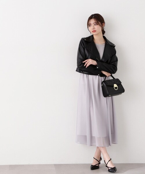 PROPORTION BODY DRESSING(プロポーションボディドレッシング)の「ショートライダース / 1214155304(ライダースジャケット・レディース・ブラック/オフホワイト・MEDIUM/SMALL)」の18枚目の写真