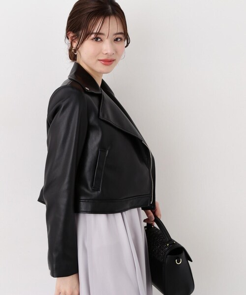 PROPORTION BODY DRESSING(プロポーションボディドレッシング)の「ショートライダース / 1214155304(ライダースジャケット・レディース・ブラック/オフホワイト・MEDIUM/SMALL)」の19枚目の写真