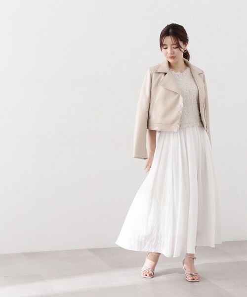 PROPORTION BODY DRESSING(プロポーションボディドレッシング)の「ショートライダース / 1214155304(ライダースジャケット・レディース・ブラック/オフホワイト・MEDIUM/SMALL)」の10枚目の写真