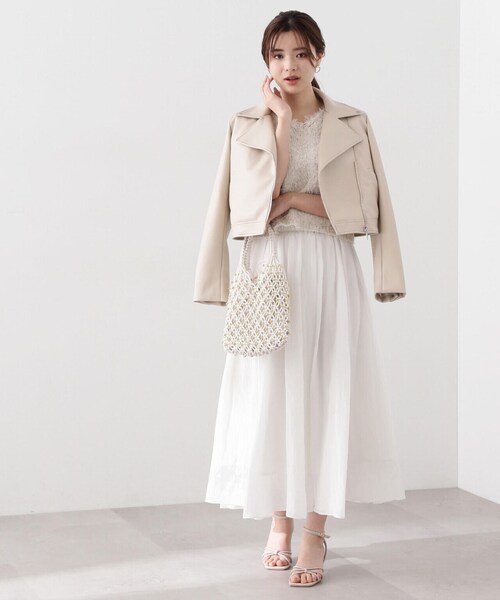 PROPORTION BODY DRESSING(プロポーションボディドレッシング)の「ショートライダース / 1214155304(ライダースジャケット・レディース・ブラック/オフホワイト・MEDIUM/SMALL)」の11枚目の写真