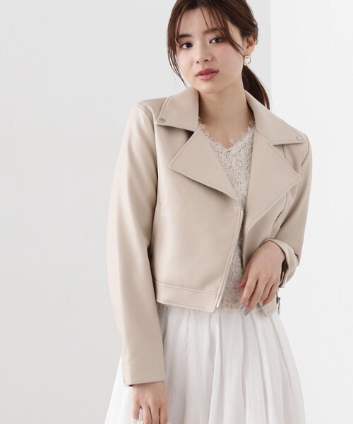 PROPORTION BODY DRESSING(プロポーションボディドレッシング)の「ショートライダース / 1214155304(ライダースジャケット・レディース・ブラック/オフホワイト・MEDIUM/SMALL)」の12枚目の写真