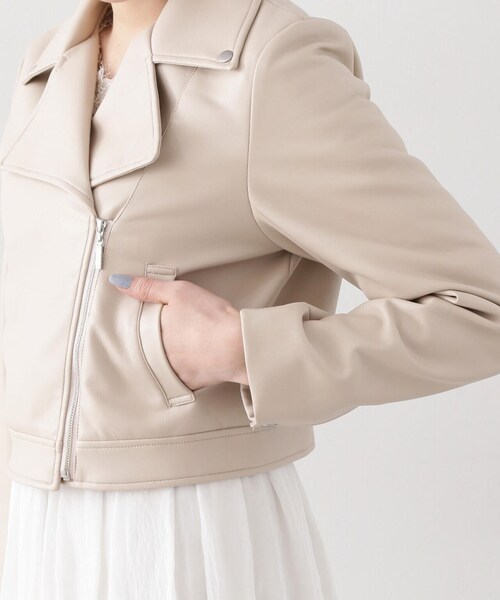 PROPORTION BODY DRESSING(プロポーションボディドレッシング)の「ショートライダース / 1214155304(ライダースジャケット・レディース・ブラック/オフホワイト・MEDIUM/SMALL)」の16枚目の写真