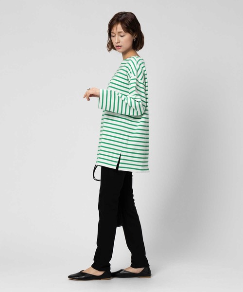 BACK NUMBER(バックナンバー)の「【BACK NUMBER】ボーダー長袖Tシャツ(Tシャツ/カットソー・レディース・ブルー/ホワイト×ライトピンク/ネイビー×ホワイト/グリーン・S/L/M/XL)」の15枚目の写真