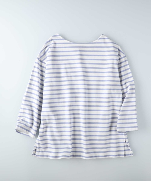 BACK NUMBER(バックナンバー)の「【BACK NUMBER】ボーダー長袖Tシャツ(Tシャツ/カットソー・レディース・ブルー/ホワイト×ライトピンク/ネイビー×ホワイト/グリーン・S/L/M/XL)」の5枚目の写真