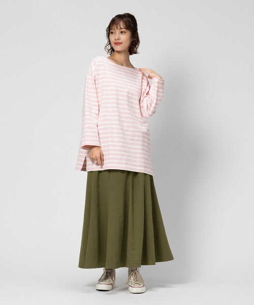 BACK NUMBER(バックナンバー)の「【BACK NUMBER】ボーダー長袖Tシャツ(Tシャツ/カットソー・レディース・ブルー/ホワイト×ライトピンク/ネイビー×ホワイト/グリーン・S/L/M/XL)」の19枚目の写真