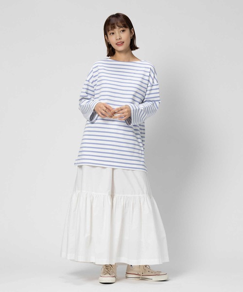 BACK NUMBER(バックナンバー)の「【BACK NUMBER】ボーダー長袖Tシャツ(Tシャツ/カットソー・レディース・ブルー/ホワイト×ライトピンク/ネイビー×ホワイト/グリーン・S/L/M/XL)」の17枚目の写真
