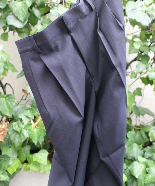 GYMPHLEX(ジムフレックス)の「GYMPHLEX/ジムフレックス 2タック ストレートパンツ 2TUCK STRAIGHT PANTS E0152 PTR(スラックス・メンズ・ダークネイビー/チャコールグレー・L)」の7枚目の写真