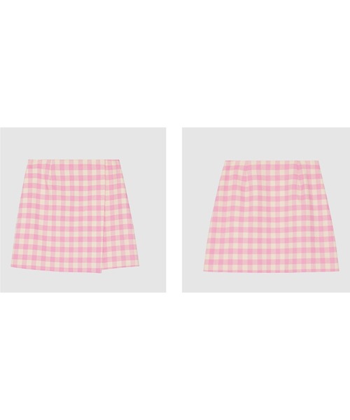Fano Studios(ファノ ストゥディオズ)の「ギンガムチェックラップデザインミニスカート FX23B082【Fano Studios】(スカート・レディース・ピンク・M/S)」の11枚目の写真