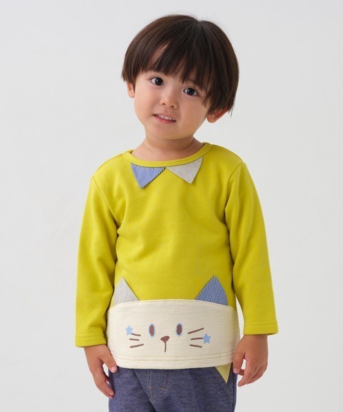 ベイビーチアー猫襟コート80-90