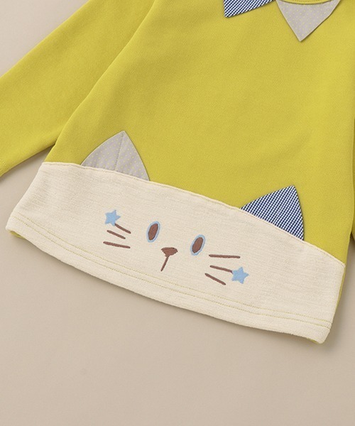 baby cheer(ベイビーチアー)の「ねこトレーナー(スウェット・キッズ・ライム・80cm/100cm/110cm/120cm/90cm)」の7枚目の写真