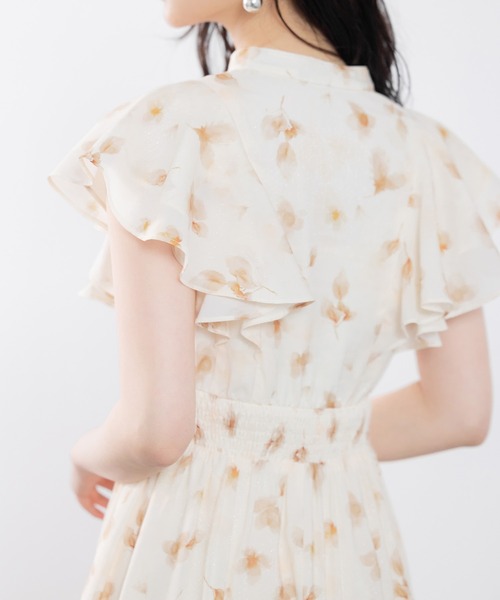SAISON DE PAPILLON(セゾンドパピヨン)の「ウエストシャーリング花柄ワンピース(ワンピース・レディース・ピンク/ベージュ・S/M/L)」の12枚目の写真