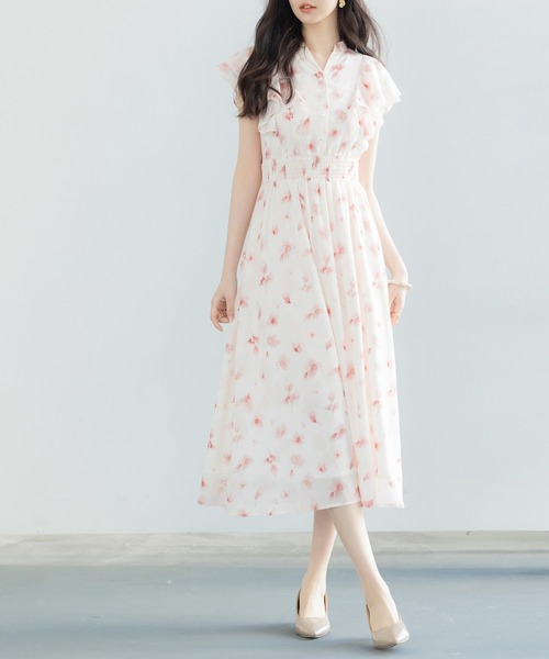 SAISON DE PAPILLON(セゾンドパピヨン)の「ウエストシャーリング花柄ワンピース(ワンピース・レディース・ピンク/ベージュ・S/M/L)」の21枚目の写真