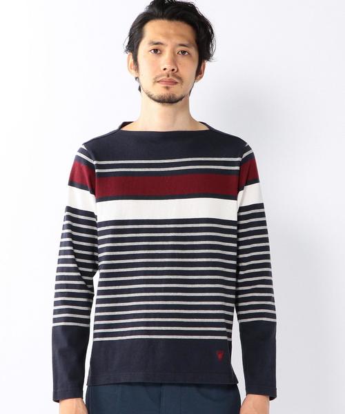 coen（コーエン）の「パネルボーダーボートネックカットソー（Tシャツ/カットソー・メンズ・ネイビー/グレー/オフホワイト・SMALL/MEDIUM/X-LARGE/LARGE）」の14枚目の写真