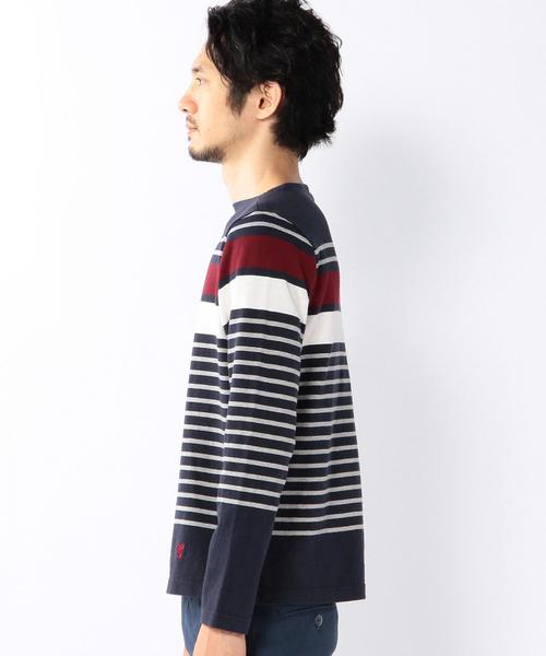 coen（コーエン）の「パネルボーダーボートネックカットソー（Tシャツ/カットソー・メンズ・ネイビー/グレー/オフホワイト・SMALL/MEDIUM/X-LARGE/LARGE）」の15枚目の写真