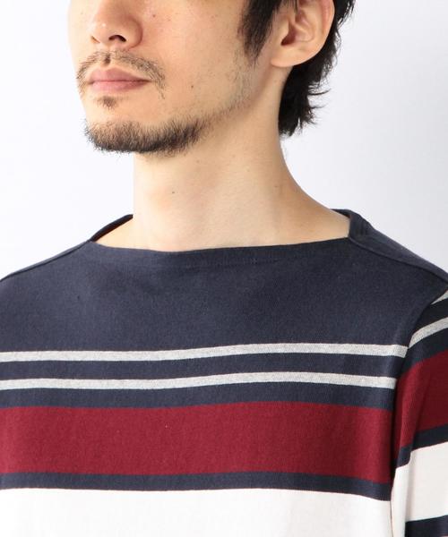 coen（コーエン）の「パネルボーダーボートネックカットソー（Tシャツ/カットソー・メンズ・ネイビー/グレー/オフホワイト・SMALL/MEDIUM/X-LARGE/LARGE）」の8枚目の写真