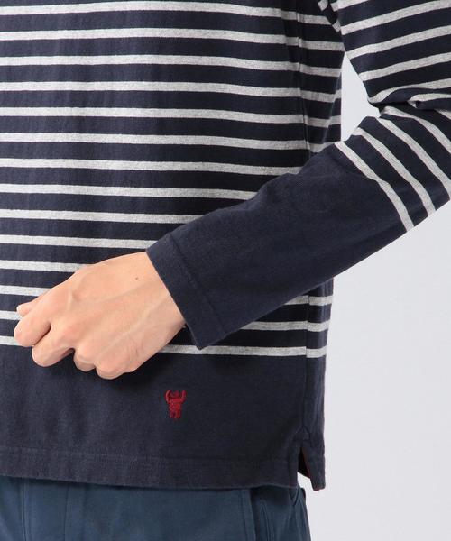 coen（コーエン）の「パネルボーダーボートネックカットソー（Tシャツ/カットソー・メンズ・ネイビー/グレー/オフホワイト・SMALL/MEDIUM/X-LARGE/LARGE）」の9枚目の写真