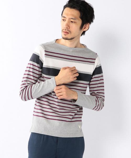 coen（コーエン）の「パネルボーダーボートネックカットソー（Tシャツ/カットソー・メンズ・ネイビー/グレー/オフホワイト・SMALL/MEDIUM/X-LARGE/LARGE）」の17枚目の写真