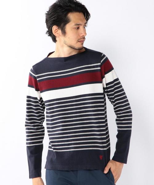 coen（コーエン）の「パネルボーダーボートネックカットソー（Tシャツ/カットソー・メンズ・ネイビー/グレー/オフホワイト・SMALL/MEDIUM/X-LARGE/LARGE）」の18枚目の写真