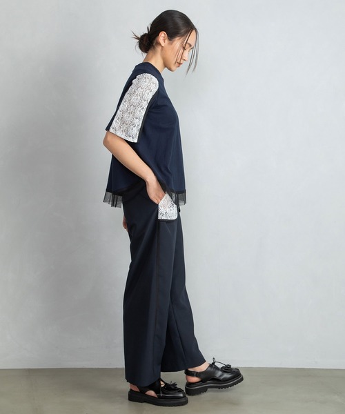MARECHAL TERRE(マルシャルテル)の「レース切替えトップス(Tシャツ/カットソー・レディース・グレー/ブラック/ライトグレー/ネイビー・MEDIUM)」の14枚目の写真