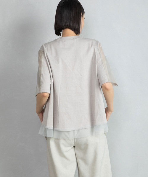 MARECHAL TERRE(マルシャルテル)の「レース切替えトップス(Tシャツ/カットソー・レディース・グレー/ブラック/ライトグレー/ネイビー・MEDIUM)」の21枚目の写真