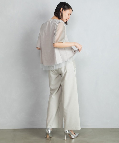MARECHAL TERRE(マルシャルテル)の「レース切替えトップス(Tシャツ/カットソー・レディース・グレー/ブラック/ライトグレー/ネイビー・MEDIUM)」の22枚目の写真
