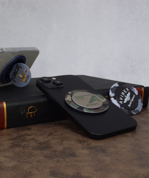 AVIREX（アヴィレックス）の「アヴィレックス スリムグリップスタンド（スマホグッズ・メンズ・ブルー/グレー系カモフラージュ/グリーン系カモフラージュ・ONE SIZE）」の5枚目の写真