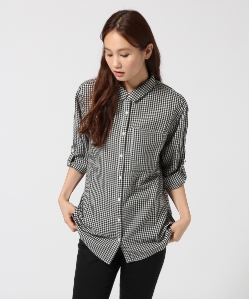 GLOBAL WORK（グローバルワーク）の「コットンテンセルロングシャツ長袖/566265（シャツ/ブラウス・レディース・ホワイト/ホワイト系その他/その他/ライトブルー/その他2/ブルー/カーキ・SMALL/LARGE/MEDIUM）」の20枚目の写真