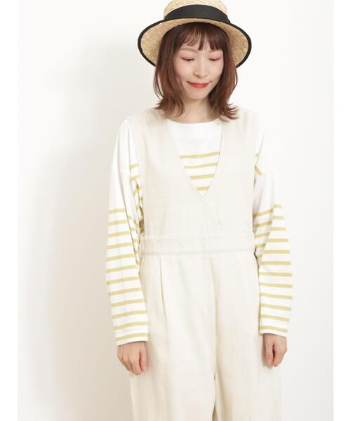 Samansa Mos2(サマンサ モスモス)の「パネルボーダーロンT(Tシャツ/カットソー・レディース・ブラック/ラベンダー/イエロー/ネイビー・F)」の13枚目の写真