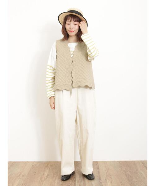 Samansa Mos2(サマンサ モスモス)の「パネルボーダーロンT(Tシャツ/カットソー・レディース・ブラック/ラベンダー/イエロー/ネイビー・F)」の16枚目の写真