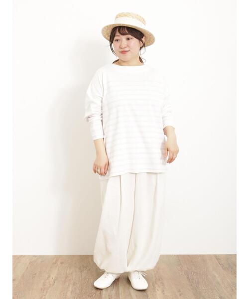 Samansa Mos2(サマンサ モスモス)の「パネルボーダーロンT(Tシャツ/カットソー・レディース・ブラック/ラベンダー/イエロー/ネイビー・F)」の17枚目の写真