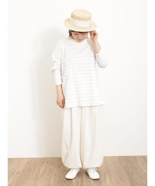 Samansa Mos2(サマンサ モスモス)の「パネルボーダーロンT(Tシャツ/カットソー・レディース・ブラック/ラベンダー/イエロー/ネイビー・F)」の18枚目の写真