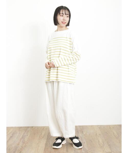 Samansa Mos2(サマンサ モスモス)の「パネルボーダーロンT(Tシャツ/カットソー・レディース・ブラック/ラベンダー/イエロー/ネイビー・F)」の21枚目の写真