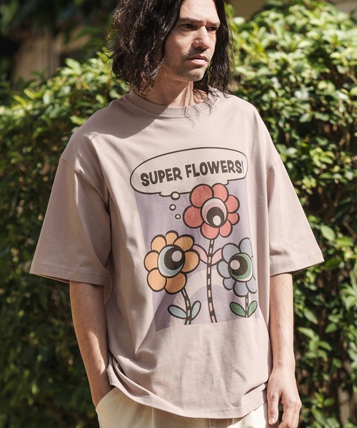 mt8948- ビッグシルエットプリントTシャツ（Super Flowers）（Tシャツ/カットソー）｜CAMBIO（カンビオ）