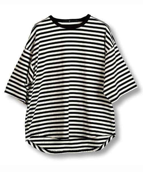 NO ID.(ノーアイディ)の「mt8980- ラウンドボーダーU-N-T Tシャツ(Tシャツ/カットソー・メンズ・ブラック/グレー/ネイビー・1/2)」の9枚目の写真