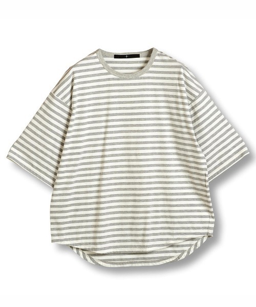 NO ID.(ノーアイディ)の「mt8980- ラウンドボーダーU-N-T Tシャツ(Tシャツ/カットソー・メンズ・ブラック/グレー/ネイビー・1/2)」の10枚目の写真