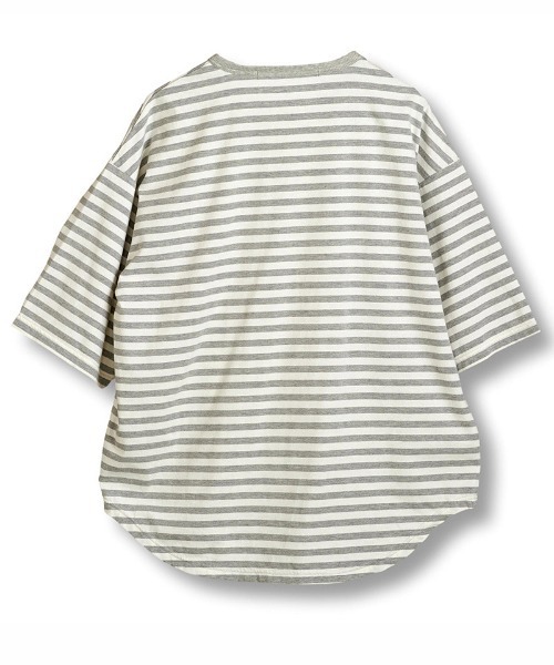 NO ID.(ノーアイディ)の「mt8980- ラウンドボーダーU-N-T Tシャツ(Tシャツ/カットソー・メンズ・ブラック/グレー/ネイビー・1/2)」の11枚目の写真