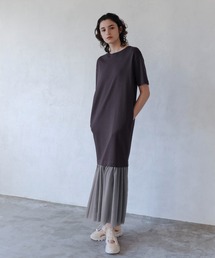 オーガニックコットンドッキングTシャツワンピース