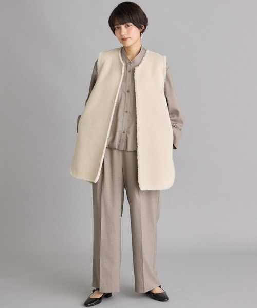 INED CLARO（イネドクラロ）の「リバーシブルフェイクムートンジレ（ブルゾン・レディース・アイボリー/グレー/モカ・フリー）」の19枚目の写真