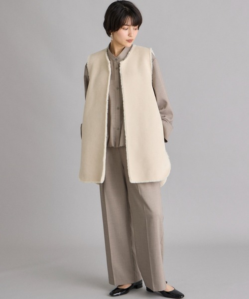 INED CLARO（イネドクラロ）の「リバーシブルフェイクムートンジレ（ブルゾン・レディース・アイボリー/グレー/モカ・フリー）」の20枚目の写真