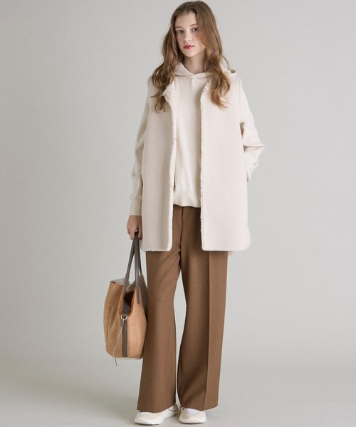 #新品未使用#リバーシブル・ウォッシャブルエコムートンロングジレ TORRAZZO DONNA トラッゾドンナ 6253-302 エコムートン×ボア